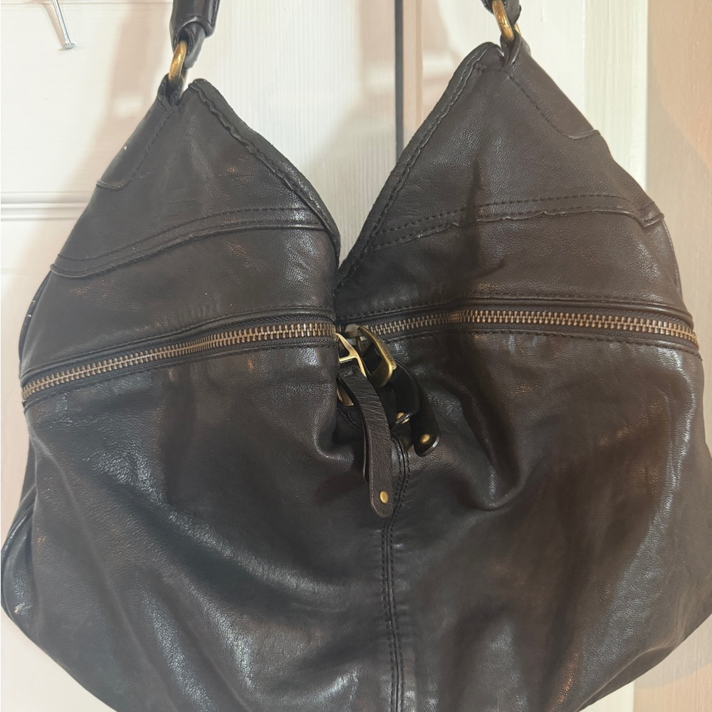 Banana Republic Black Leather Hobo Shoulder Bag